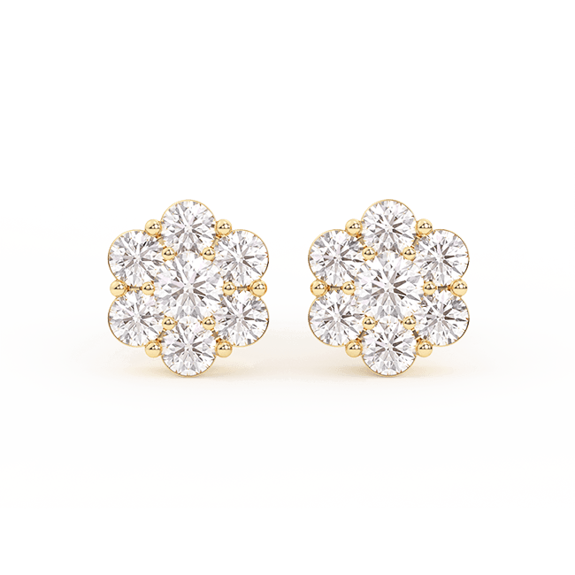 925 Sterling Silver 1 Cttw Diamond Cluster 7 Stone Floral Stud Earring (I-J  Color, I1-I2 Clarity) - Walmart.com